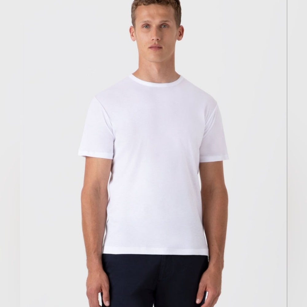 SUNSPEL UK Sea Island Cotton White Tee L